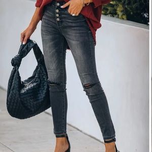 VICI, Vervet, High Rise Distressed Skinny Jeans